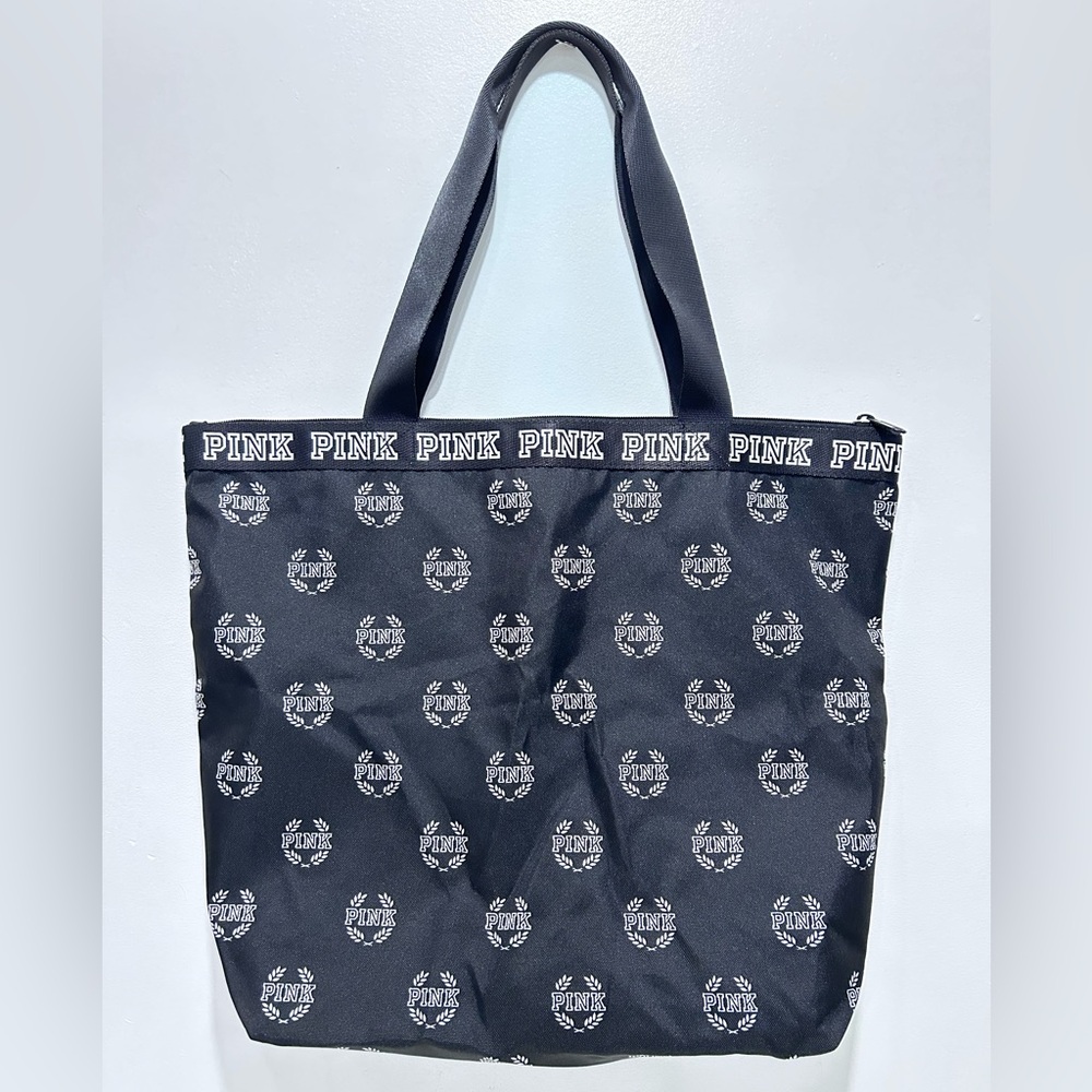 Victoria’s Secret PINK Black Logo Print Tote Bag‎